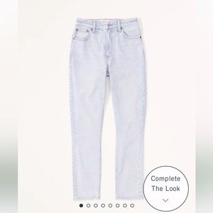 Abercrombie and Fitch Curve Love High Rise Skinny Jean with Frayed Hem